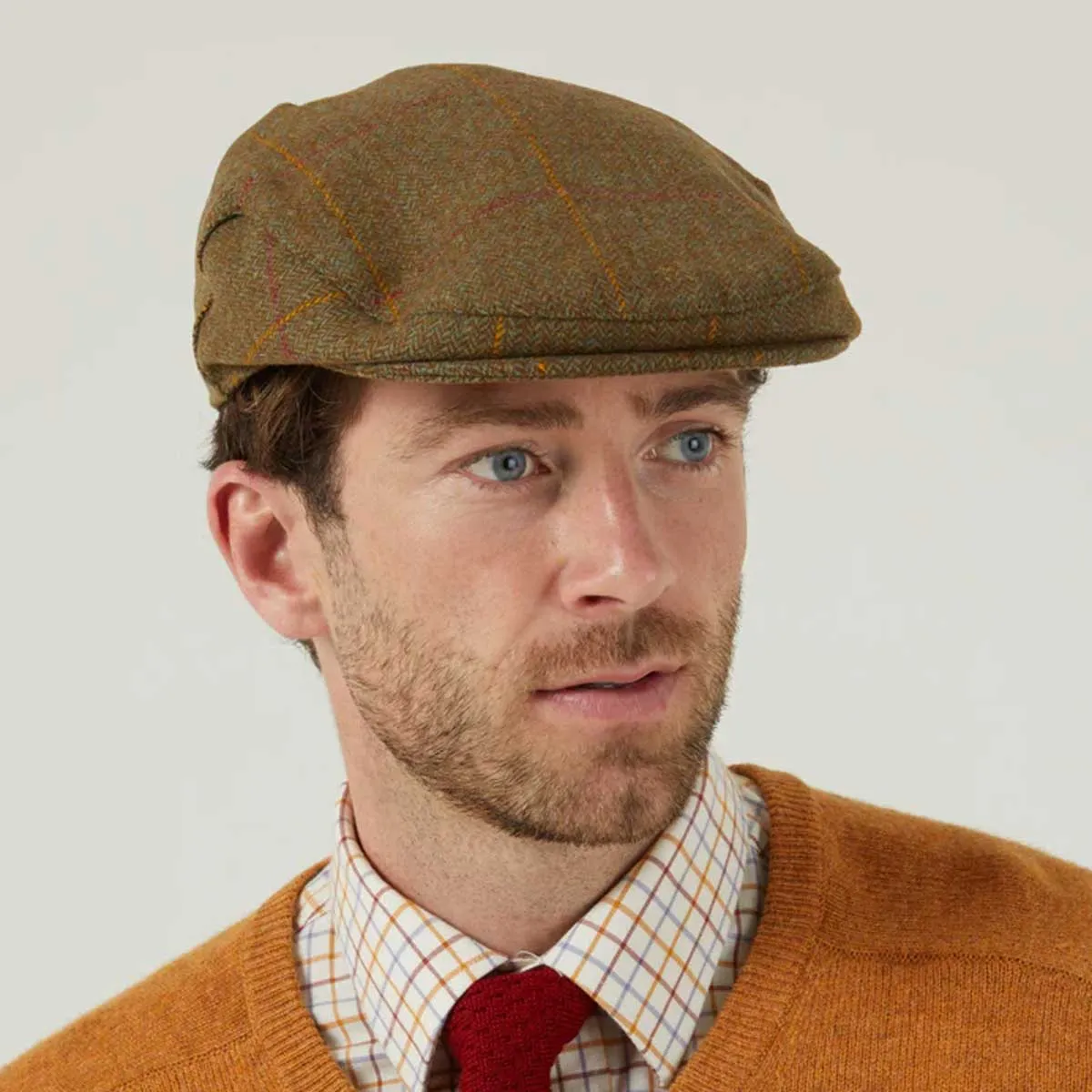 ALAN PAINE Combrook Mens Tweed Flat Cap - Hawthorn