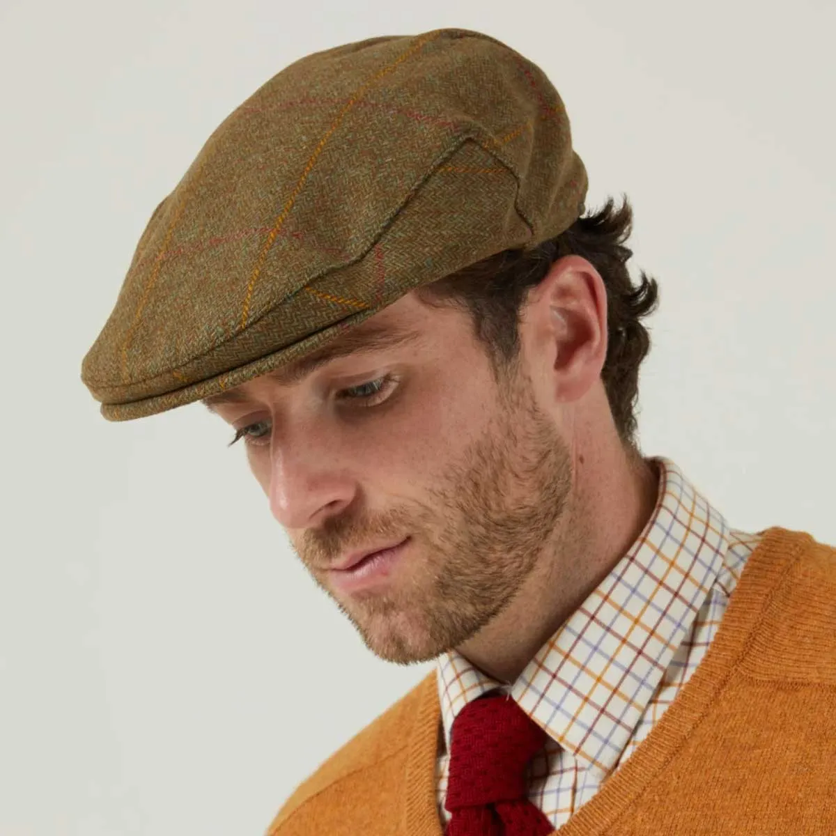 ALAN PAINE Combrook Mens Tweed Flat Cap - Hawthorn