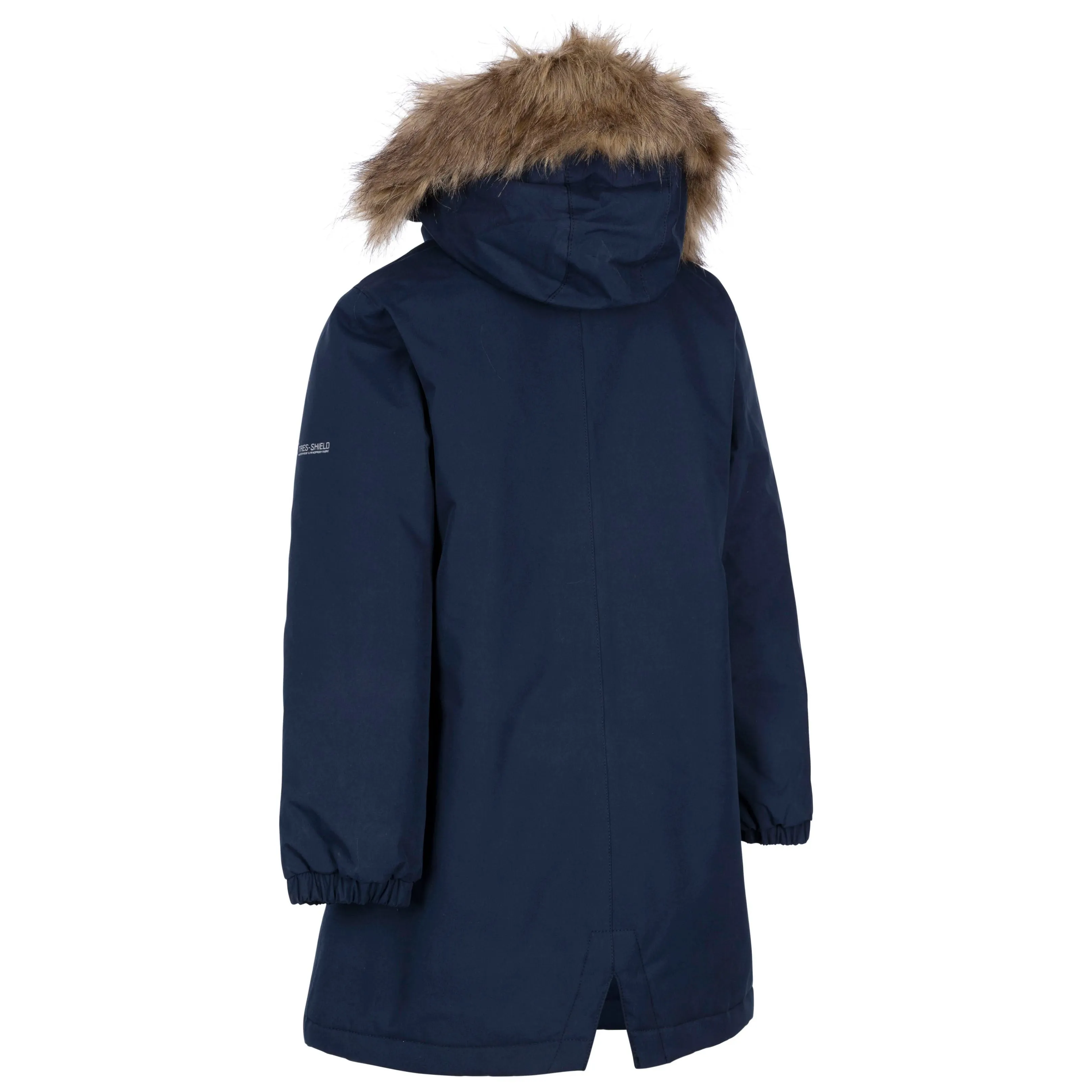 Astound Girls Padded Waterproof Rain Jacket in Navy