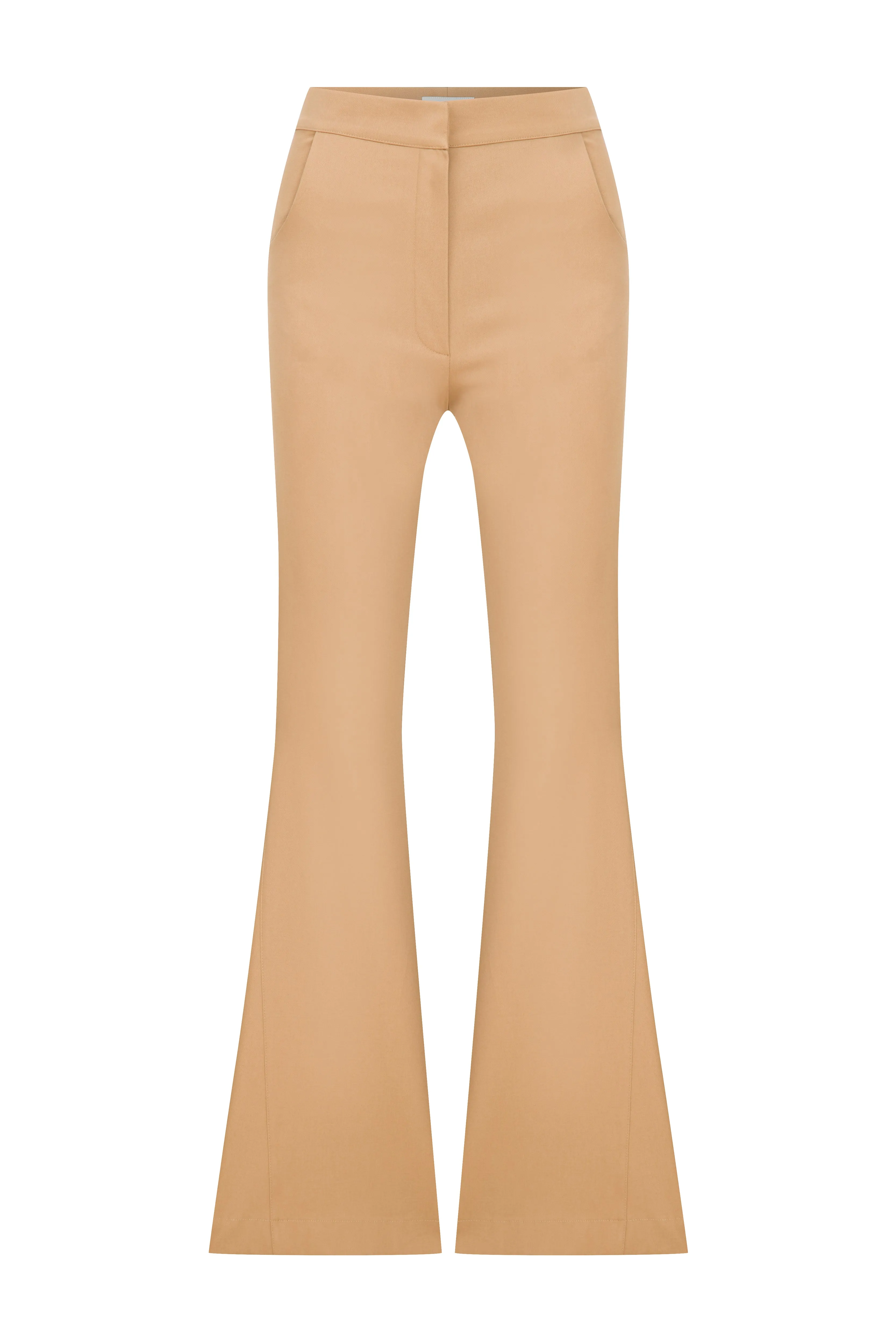 Avrell Cotton Flared Trousers in Golden Straw