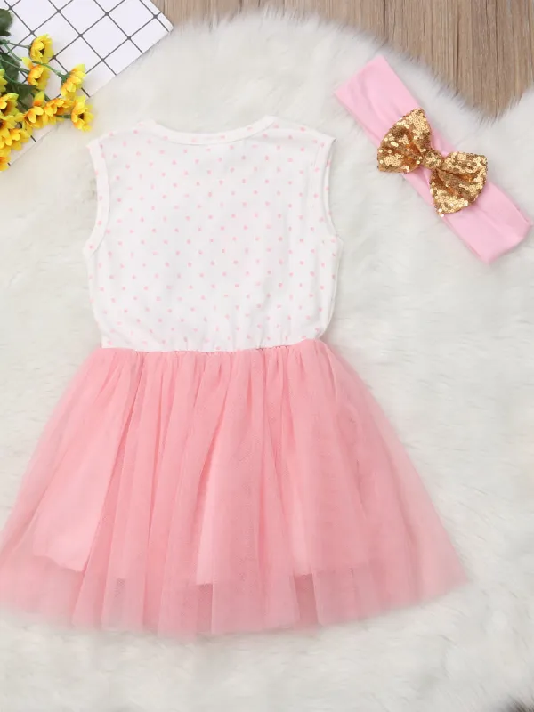 Baby Milestone "Two" Polka Dot Tutu Dress