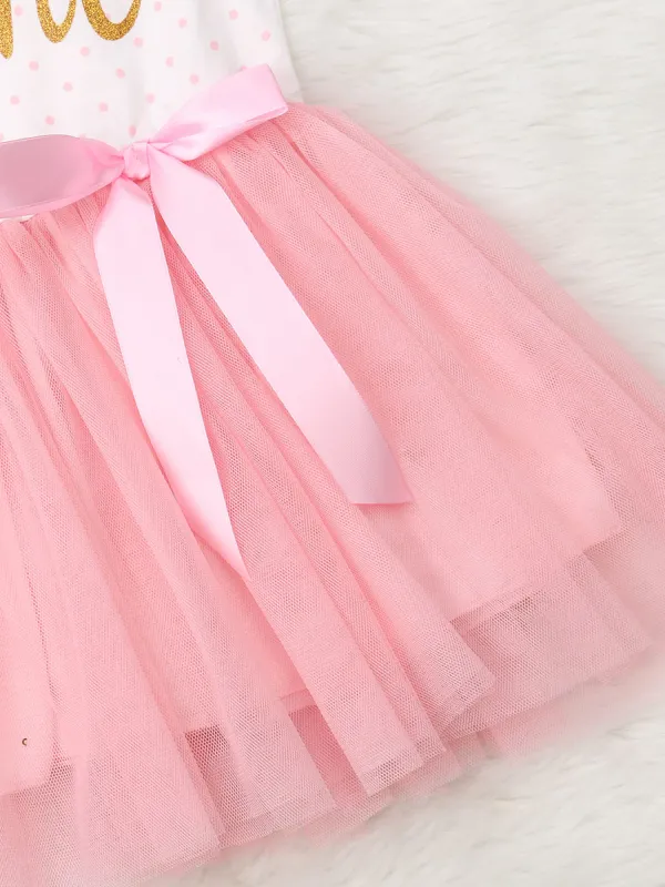 Baby Milestone "Two" Polka Dot Tutu Dress