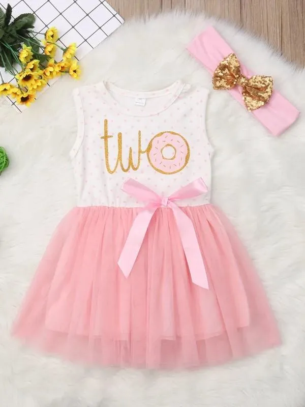 Baby Milestone "Two" Polka Dot Tutu Dress