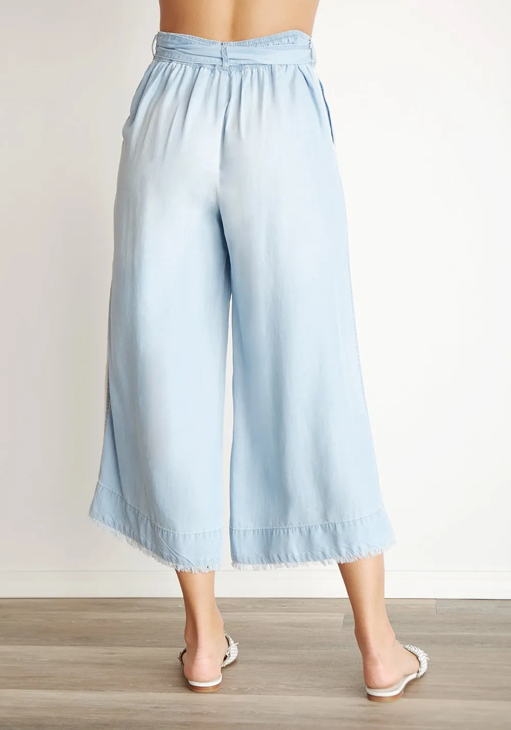 Bella Dahl - Side Seam Piping Crop Wide Leg Pant Highland Wash