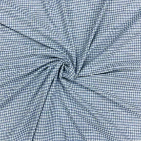 Blue White Stripe Woollen TweedSuiting Lycra Fabric