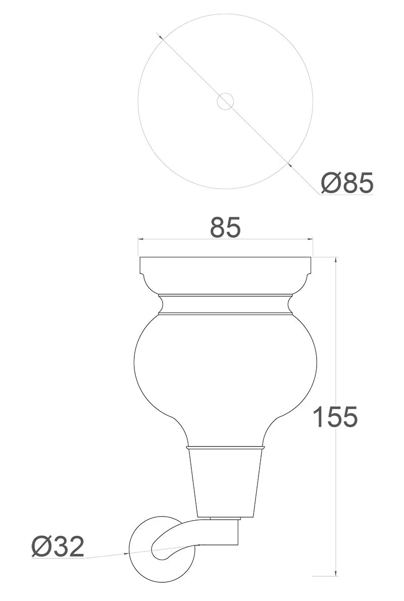 Catherine Reeded Wooden Furniture Legs with Castors