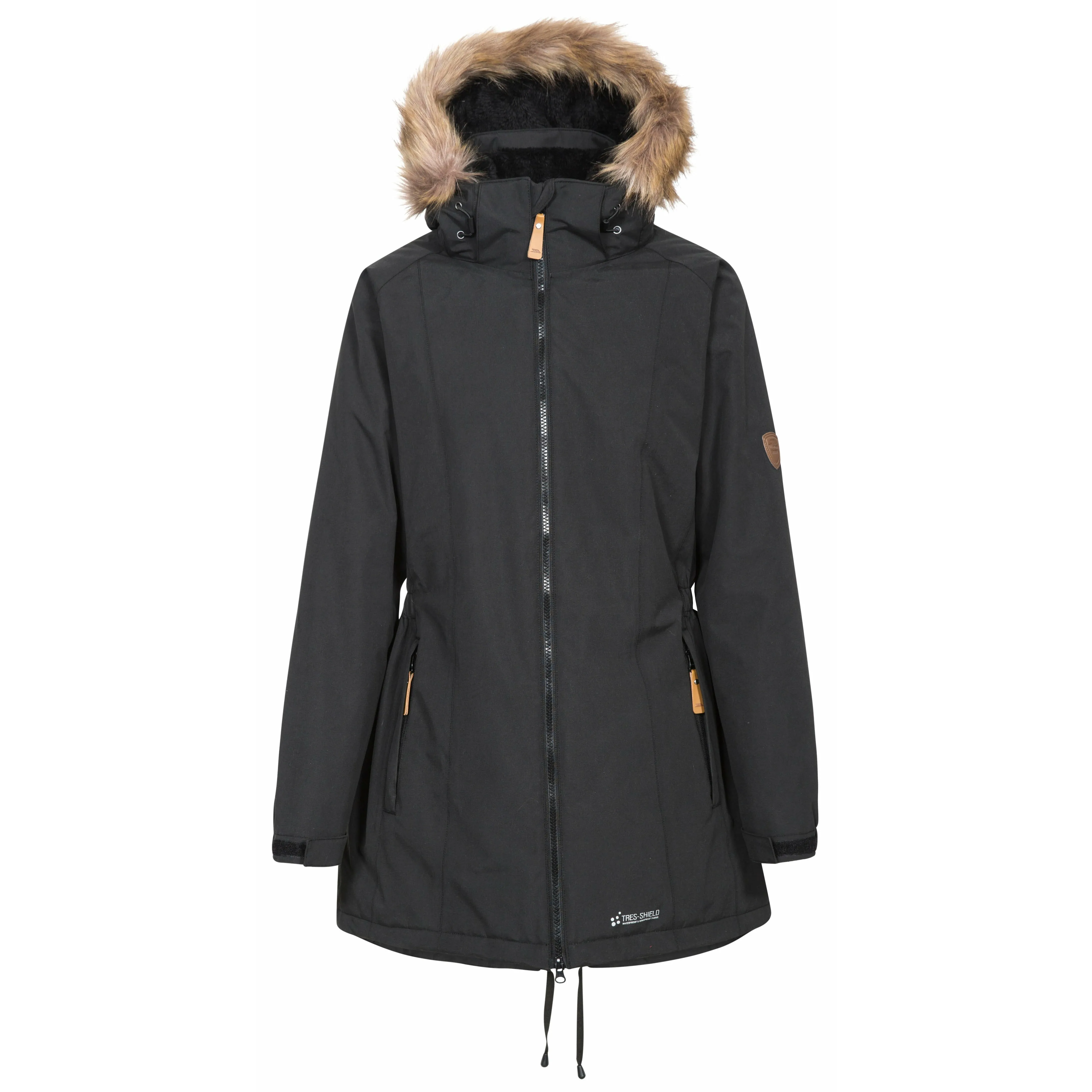 Celebrity Women's Waterproof Padded Longer Length Parka Jacket in Black