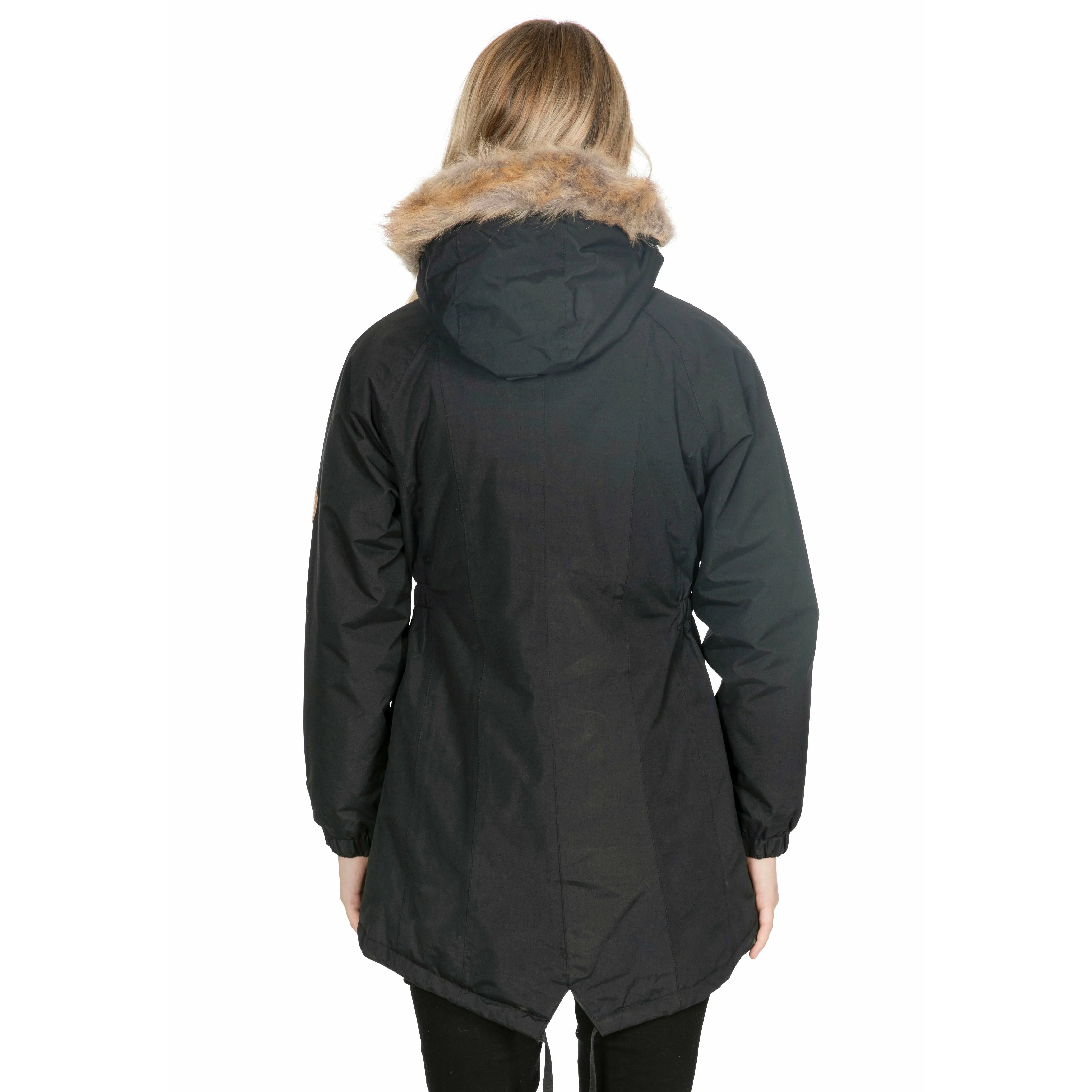 Celebrity Women's Waterproof Padded Longer Length Parka Jacket in Black