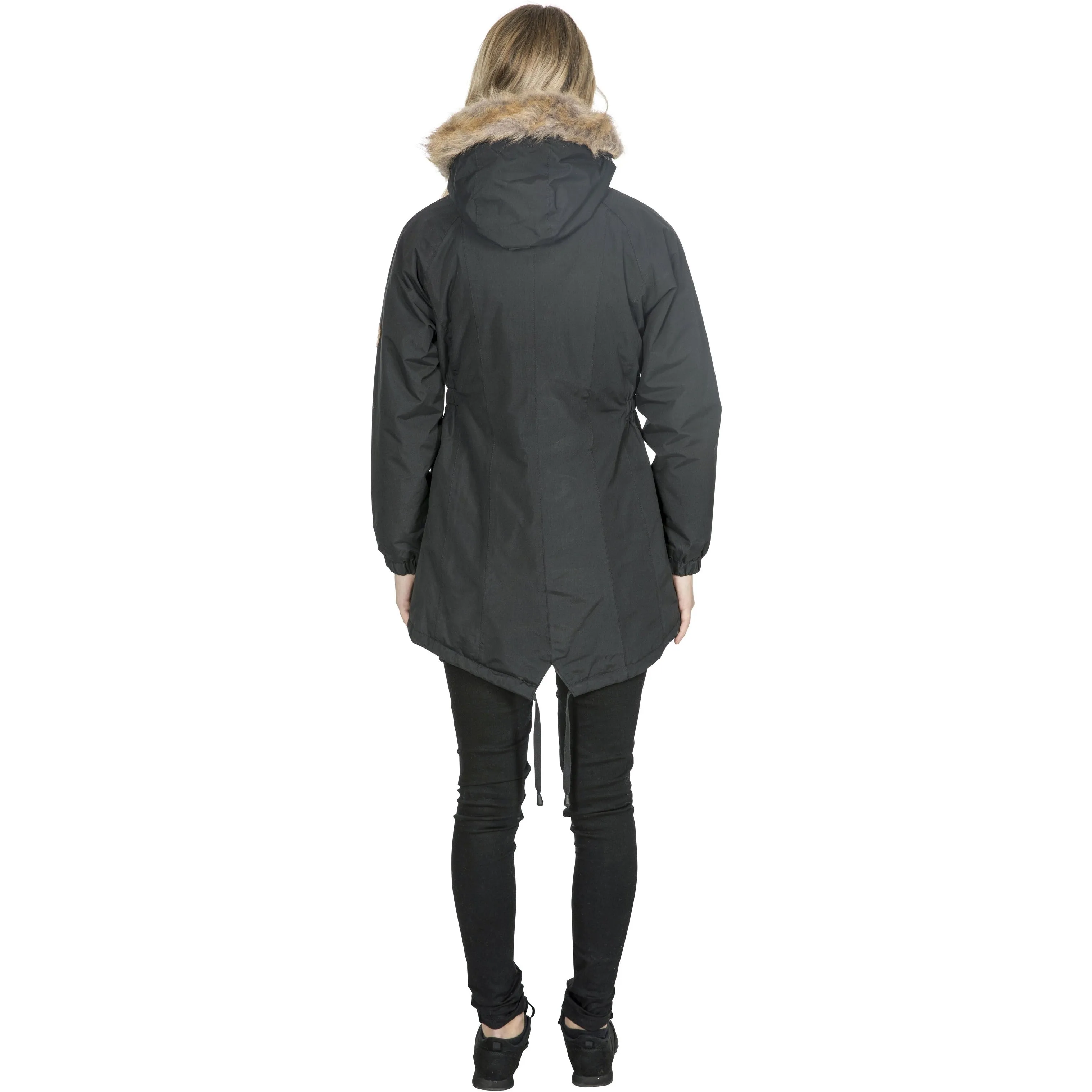 Celebrity Women's Waterproof Padded Longer Length Parka Jacket in Black