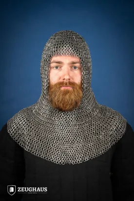 Chainmail Hood Flatring Riveted 9mm Titanium