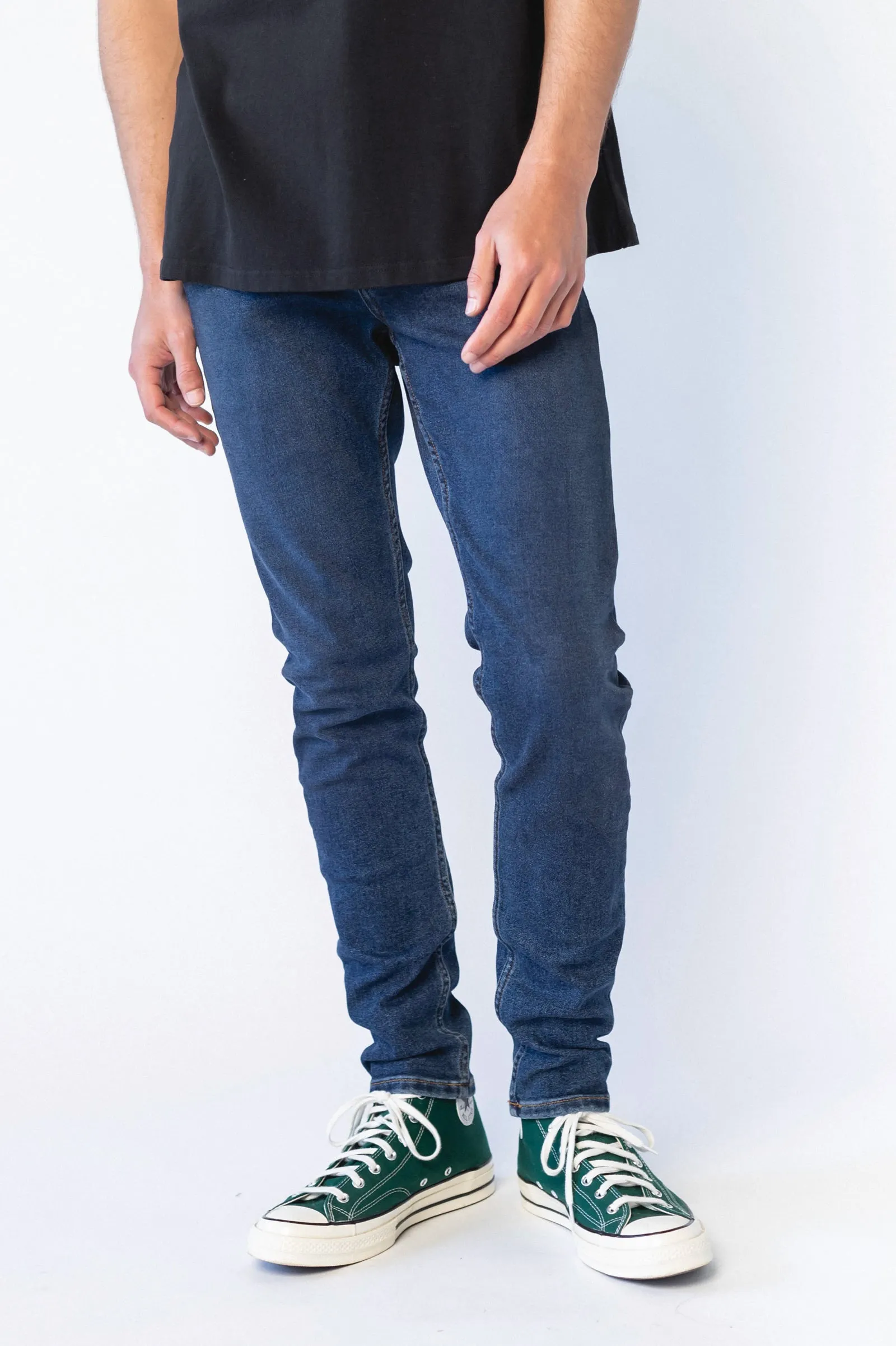 Chase Skinny Jeans - Moat Plain Dark Blue