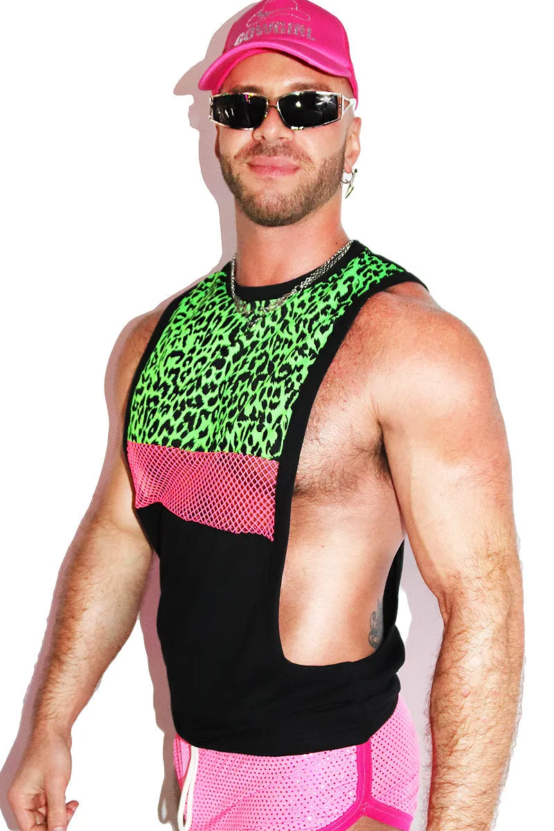 Circuit Cheetah Mesh Low Arm Tank- Green