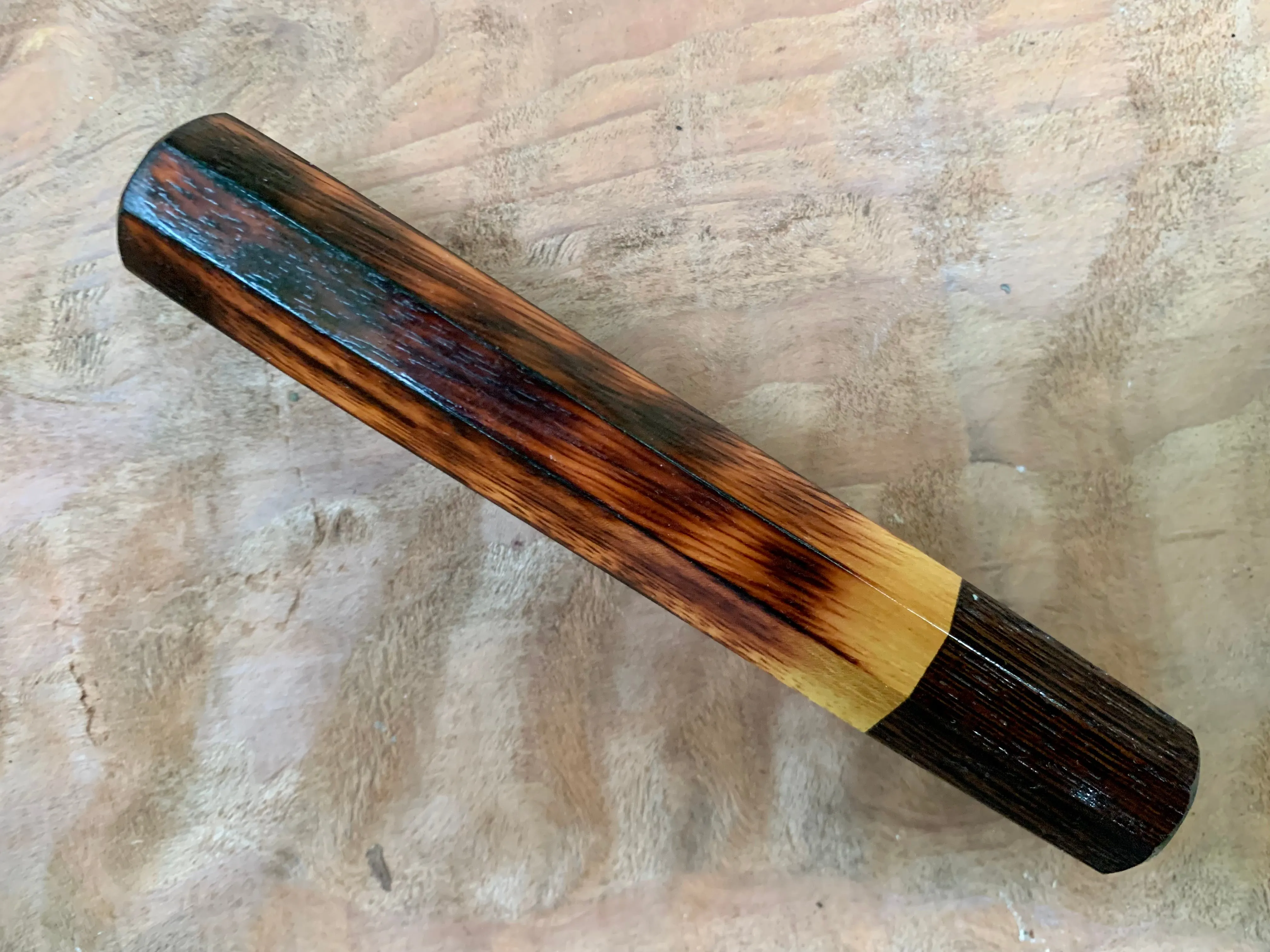 Custom Japanese Knife handle (wa handle) - Burnt Osage Orange