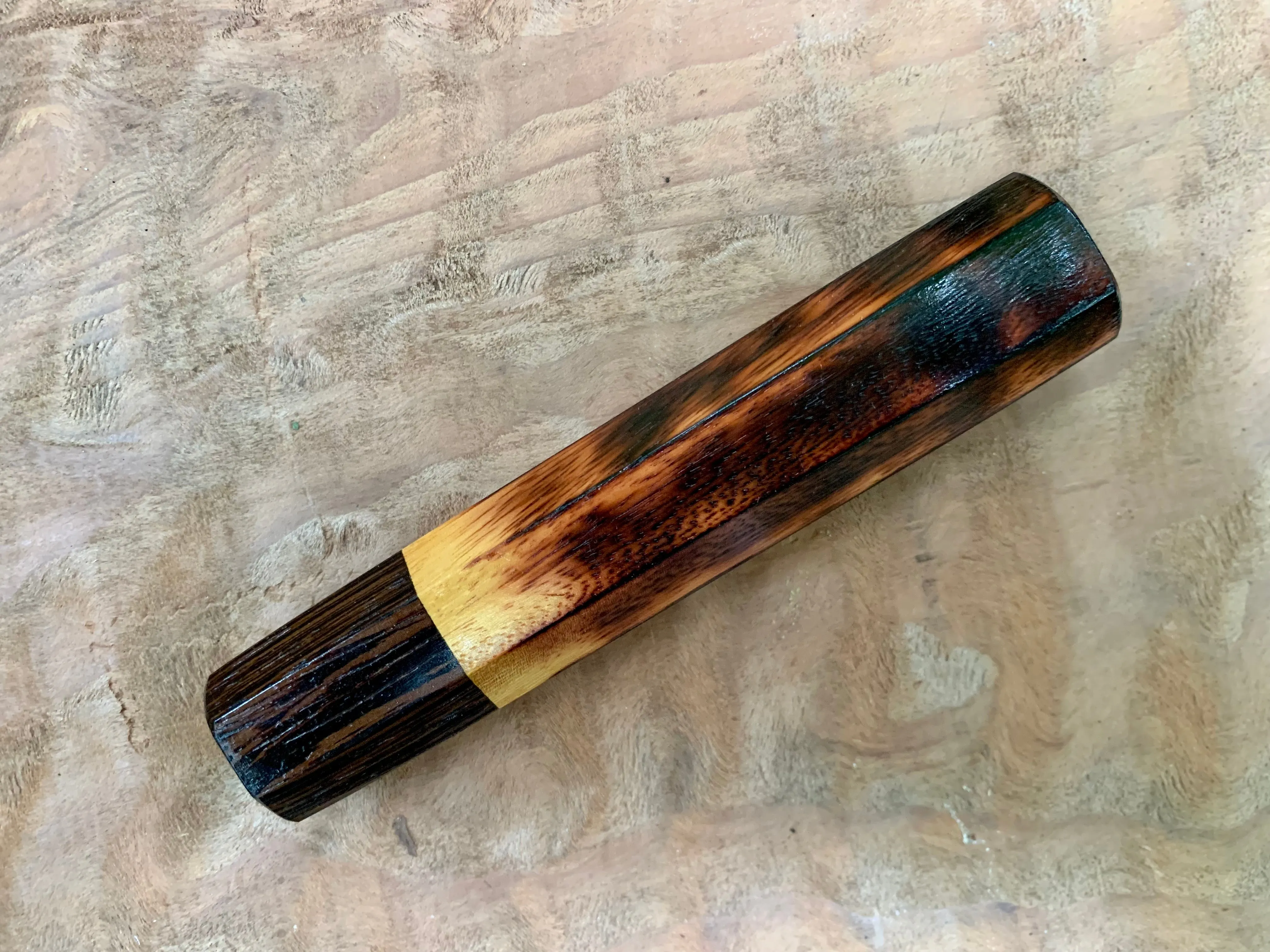 Custom Japanese Knife handle (wa handle) - Burnt Osage Orange