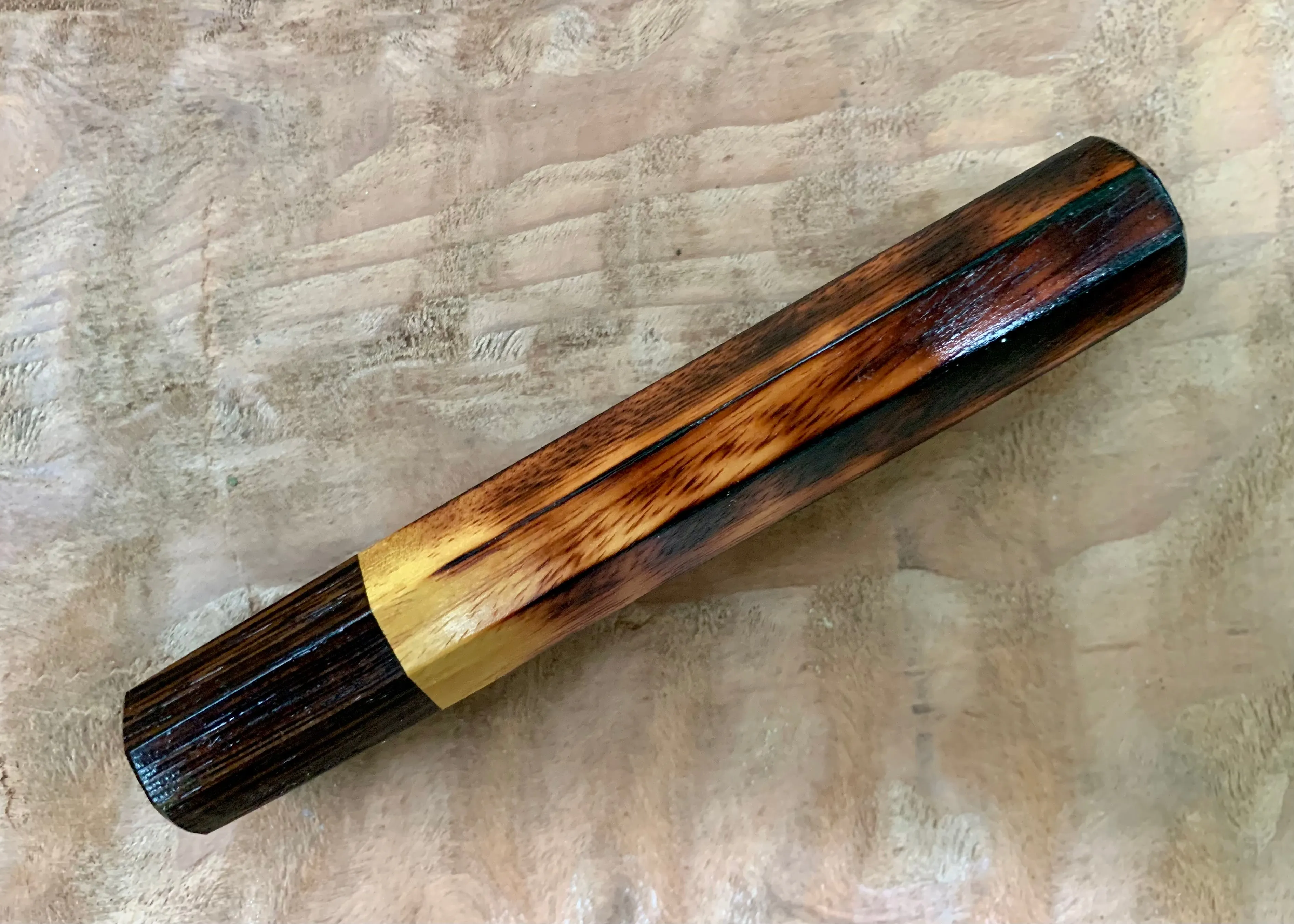 Custom Japanese Knife handle (wa handle) - Burnt Osage Orange