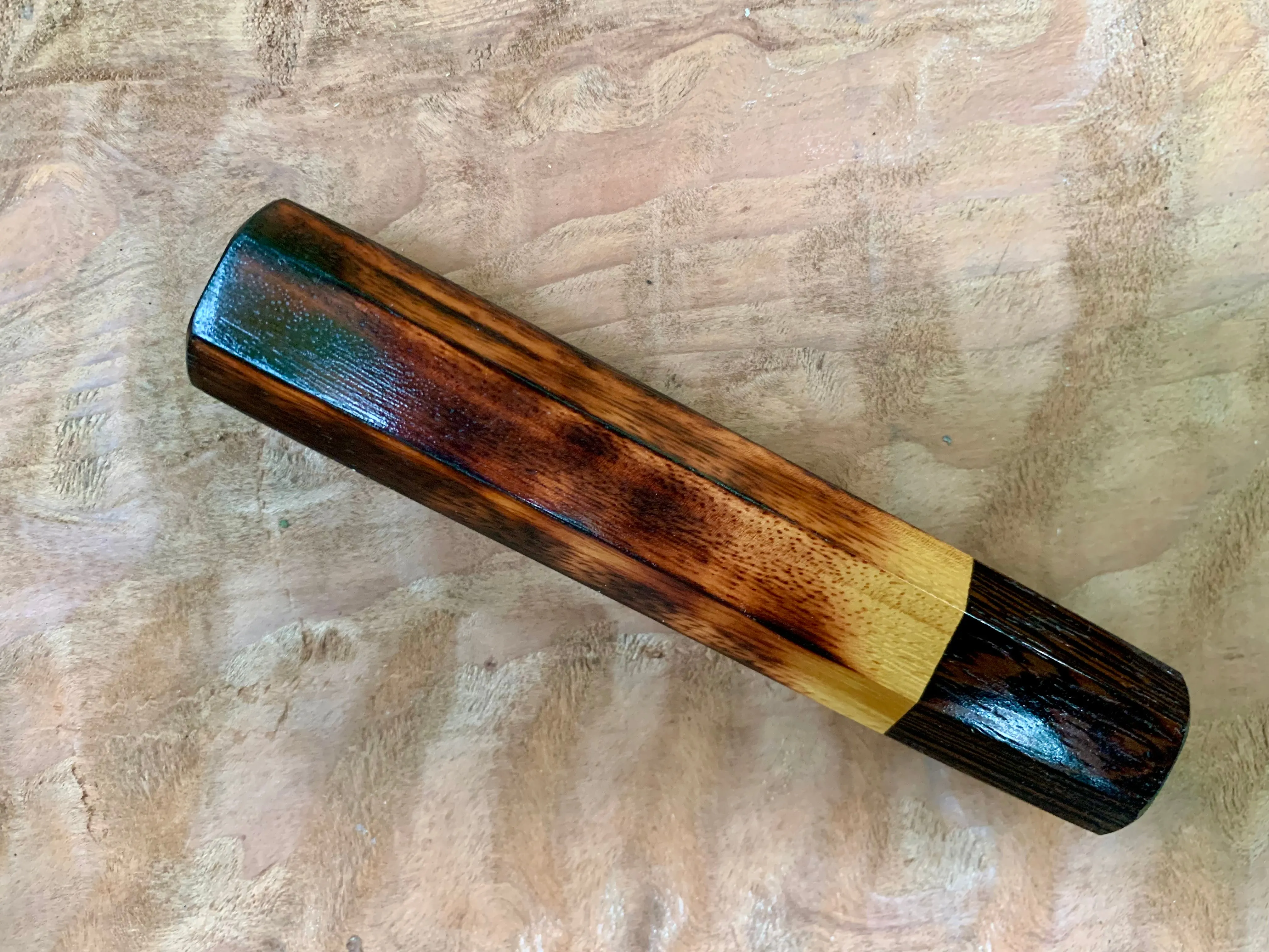 Custom Japanese Knife handle (wa handle) - Burnt Osage Orange