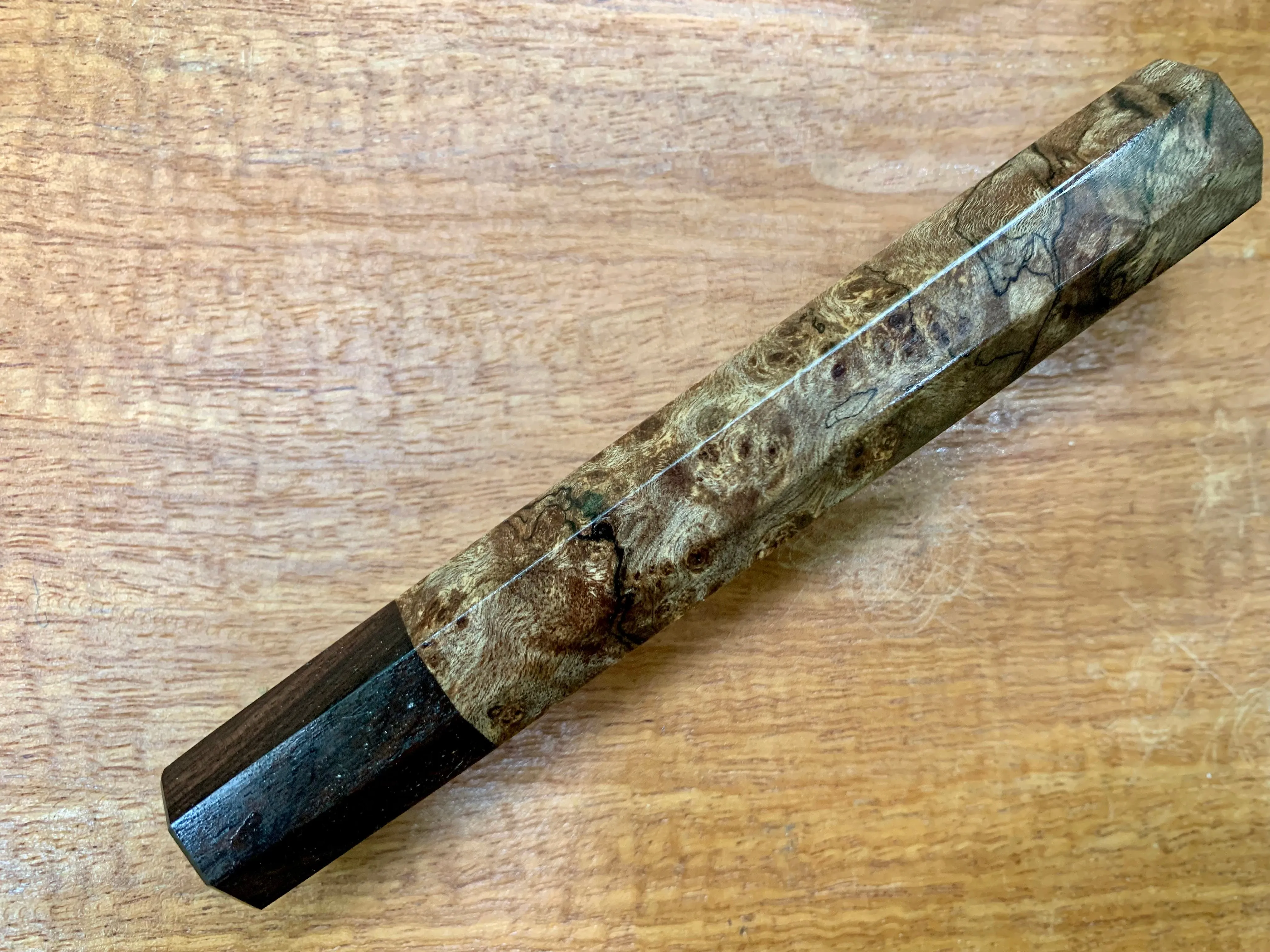 Custom Japanese Knife handle (wa handle) - Spalted Chechen burl