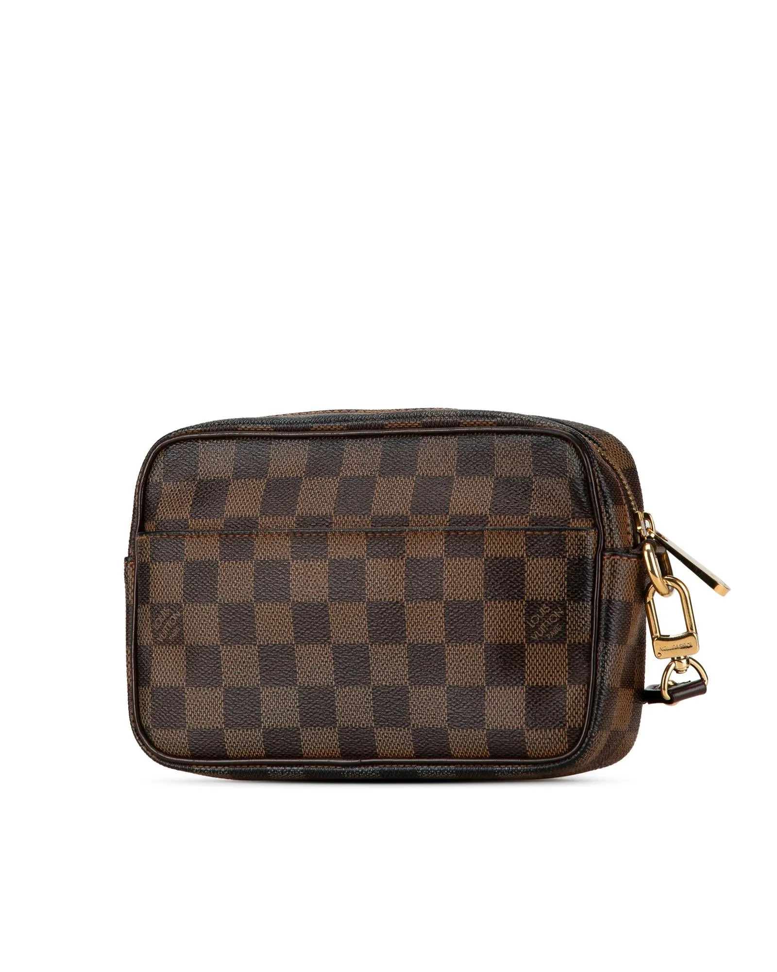 Damier Canvas Pochette with Multiple Pockets and Zip Closures