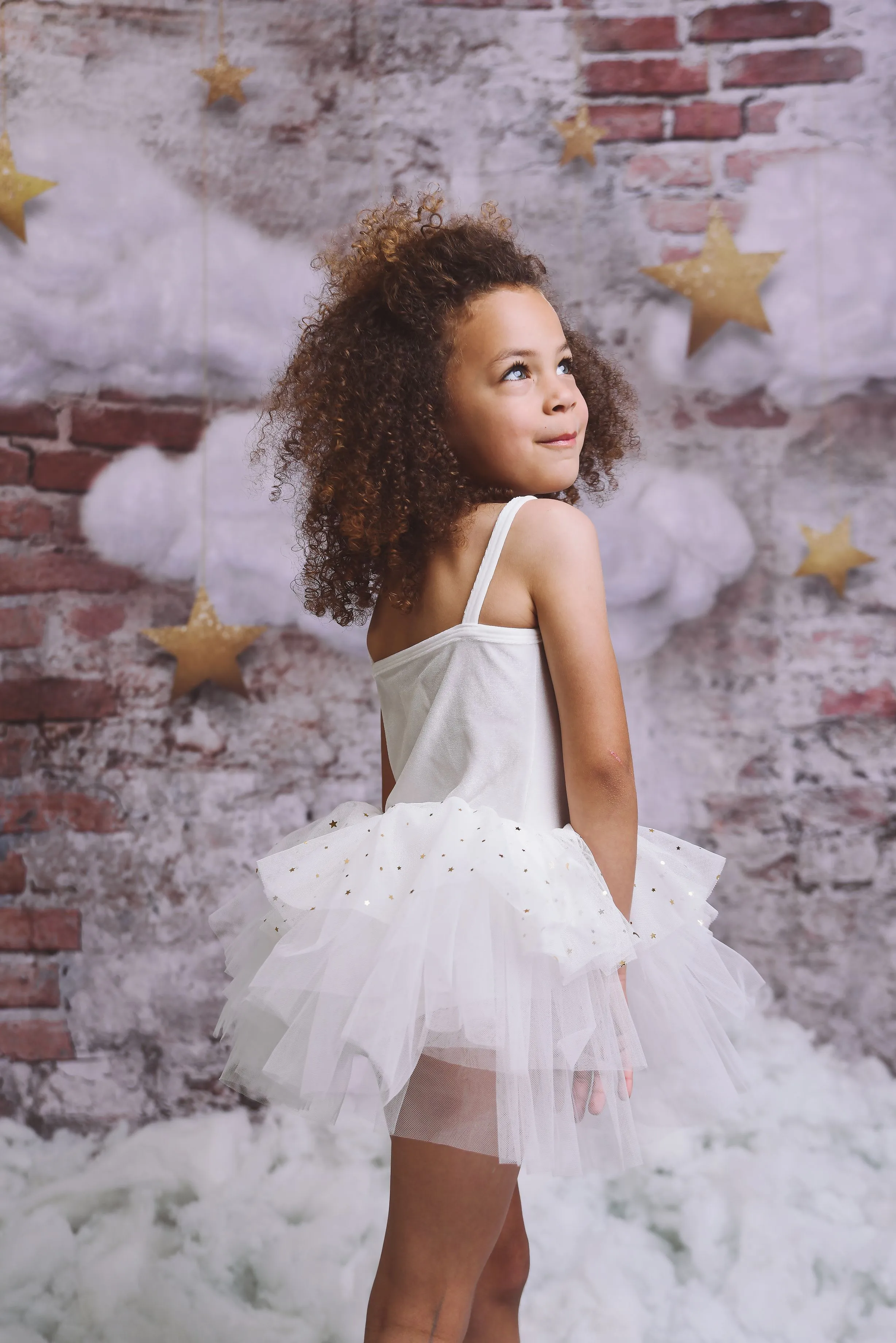 DOLLY® VELVET LEOTARD ROMPER TUTU DRESS STARS & MOON ⭐️ 🌙 TULLE white