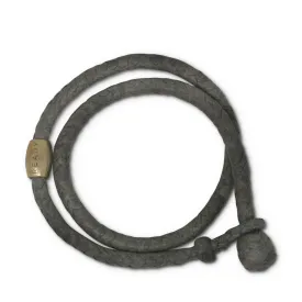 Double Wrap Leather Knot Bracelet - Grey