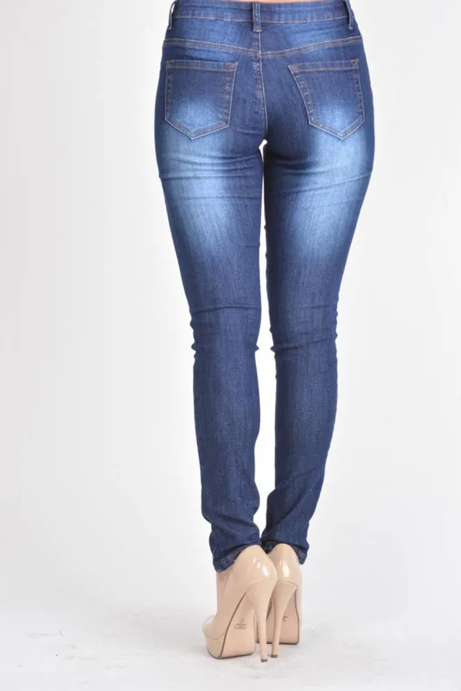 Faded Destroyed Skinny Fit Jeans