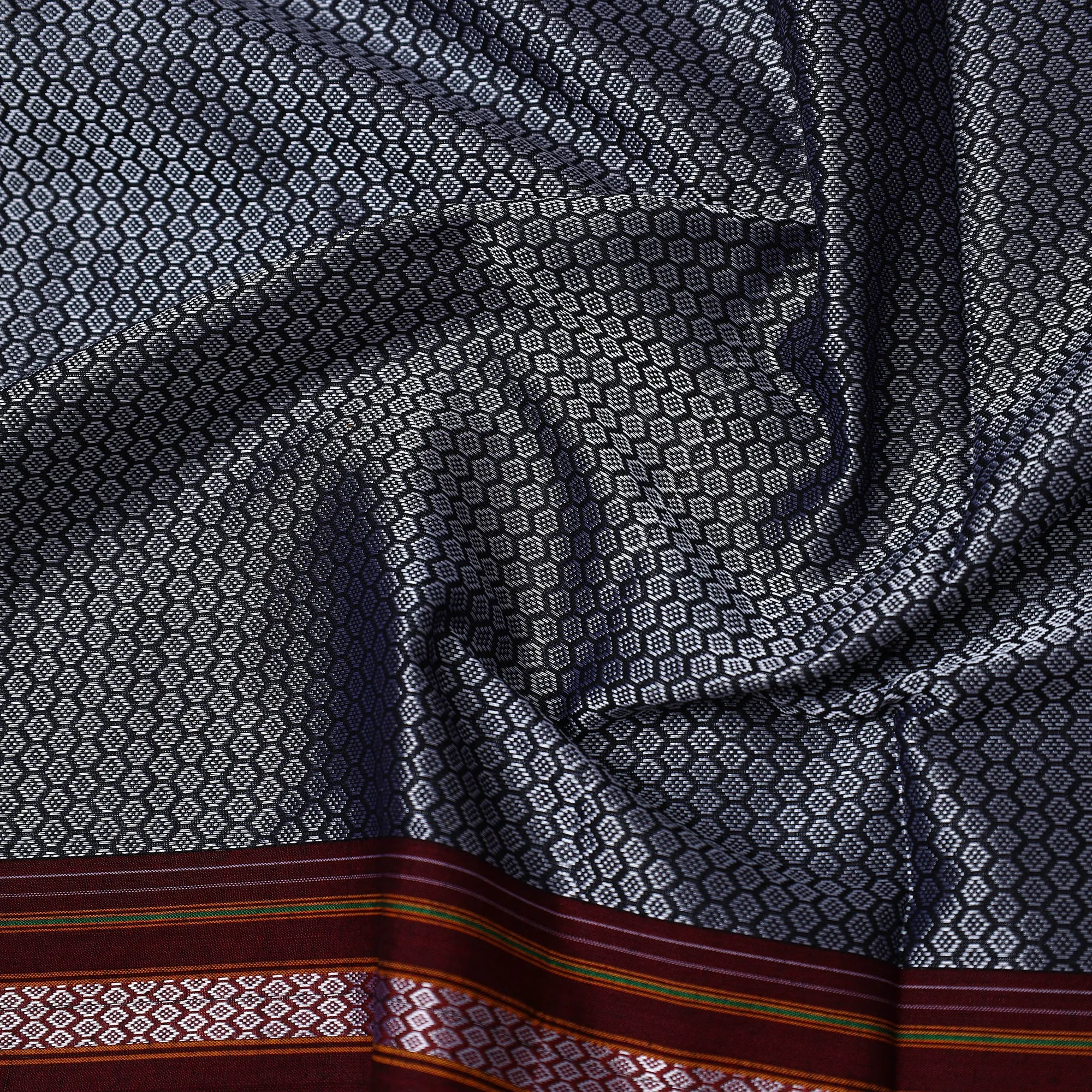 Grey - Traditional Khun Weave Cotton Fabric 36