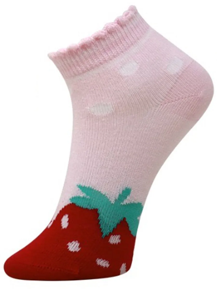 Kids Ankle Length Socks:Sweet Berry:Pink