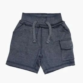 Kids Heathered Cargo Shorts - Distressed Navy