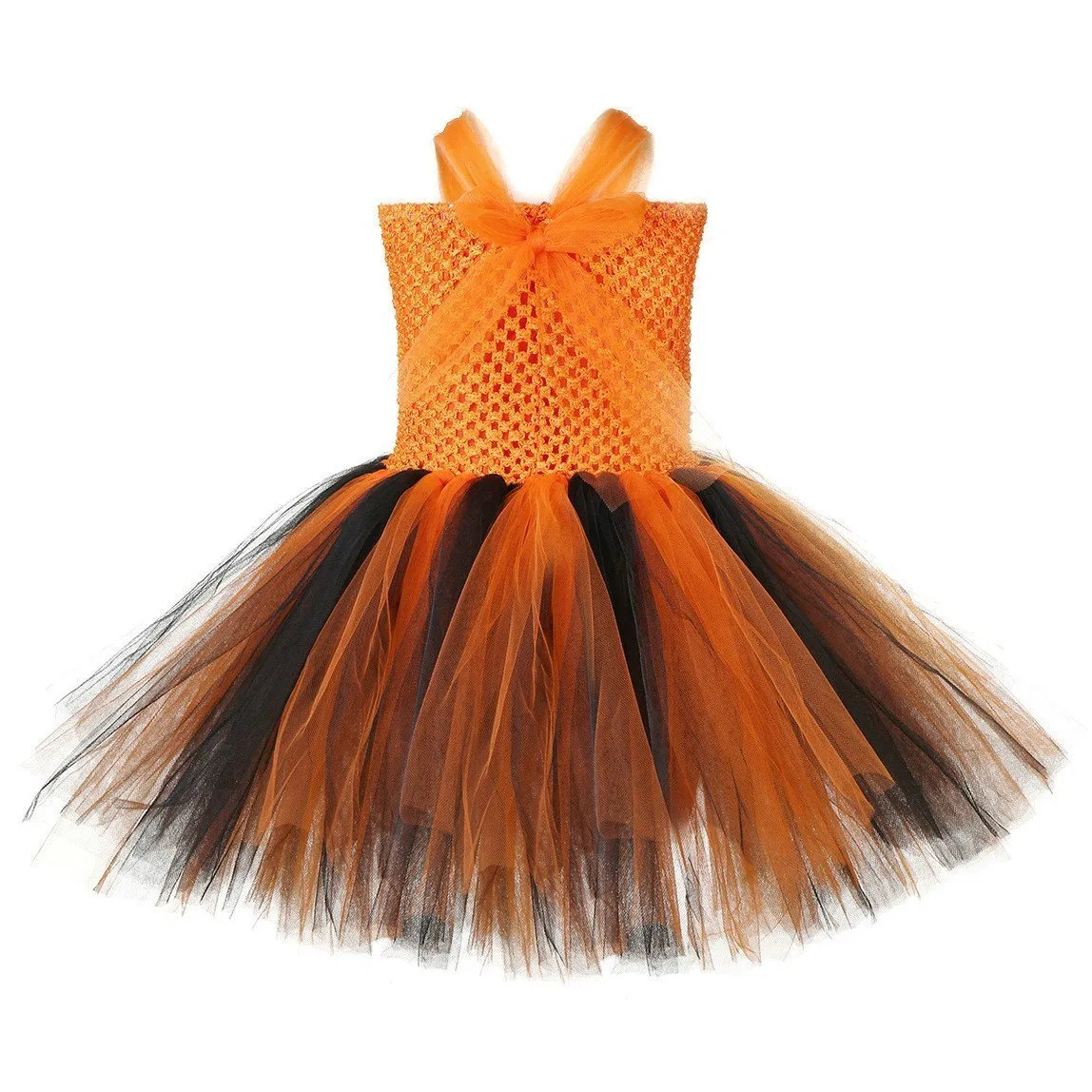 Kids Tiger Costume Tutu Dress with Ears Headband Bow tie Tail 4pcs Set