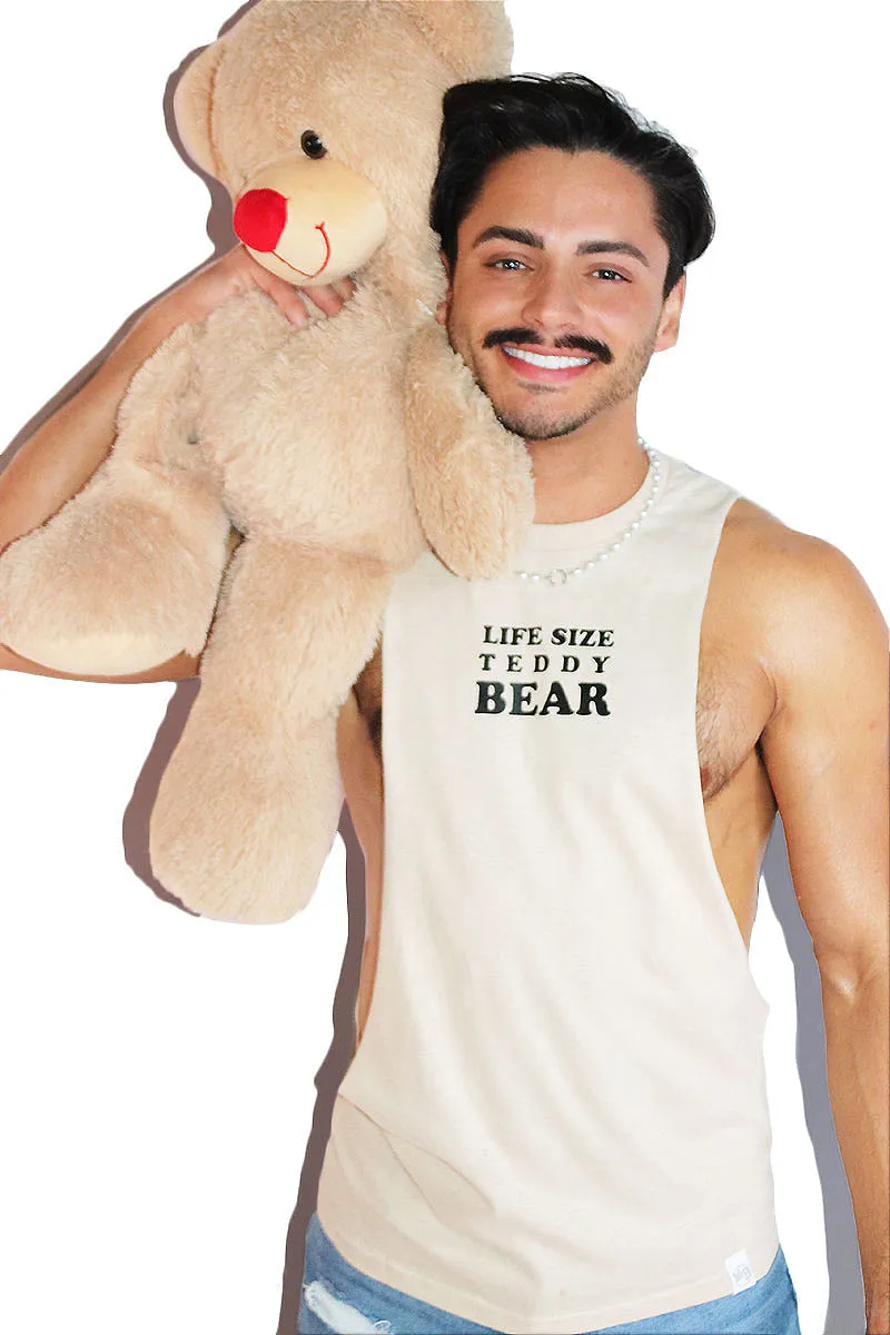 Life Size Teddy Bear Low Arm Shredder Tank-Tan