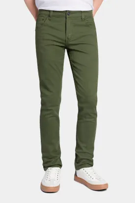 Men's Essential Skinny Fit Colored Jeans (Olive)