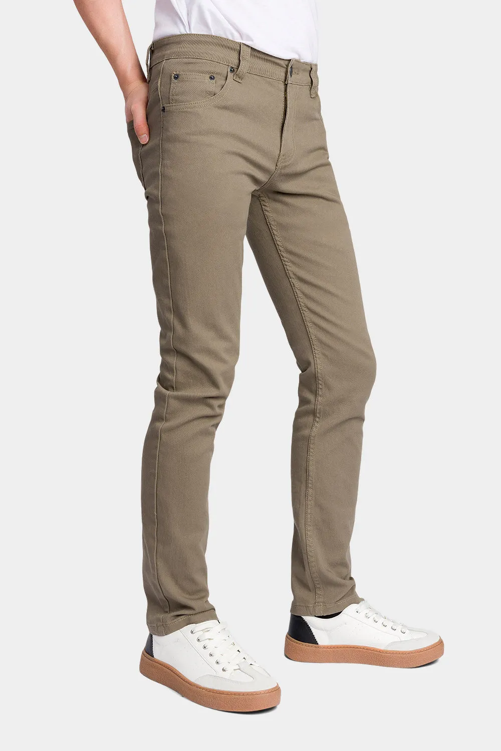 Men's Essential Skinny Fit Colored Jeans (Taupe)