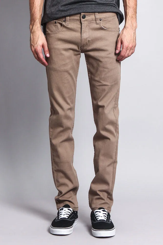 Men's Essential Skinny Fit Colored Jeans (Taupe)