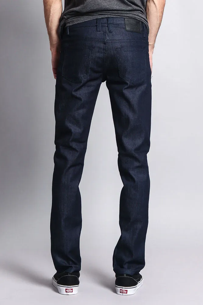 Men's Skinny Fit Raw Denim Jeans (Indigo)