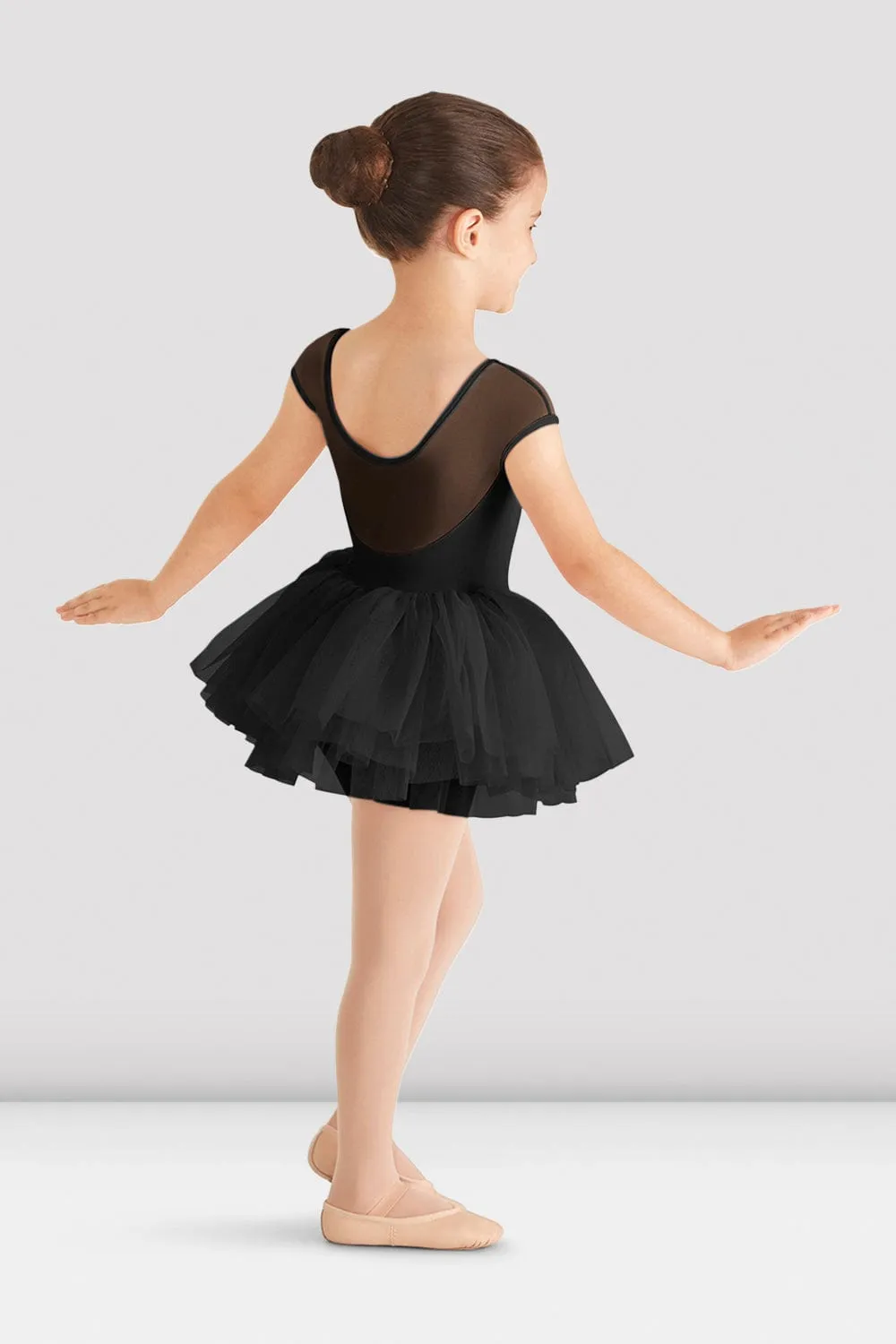 Mirella M1522C Mesh Cap Sleeve Tutu Leotard (Child)