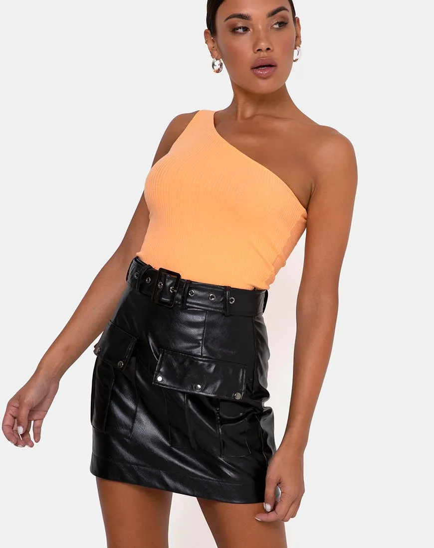 Moretti PU Skirt in Black