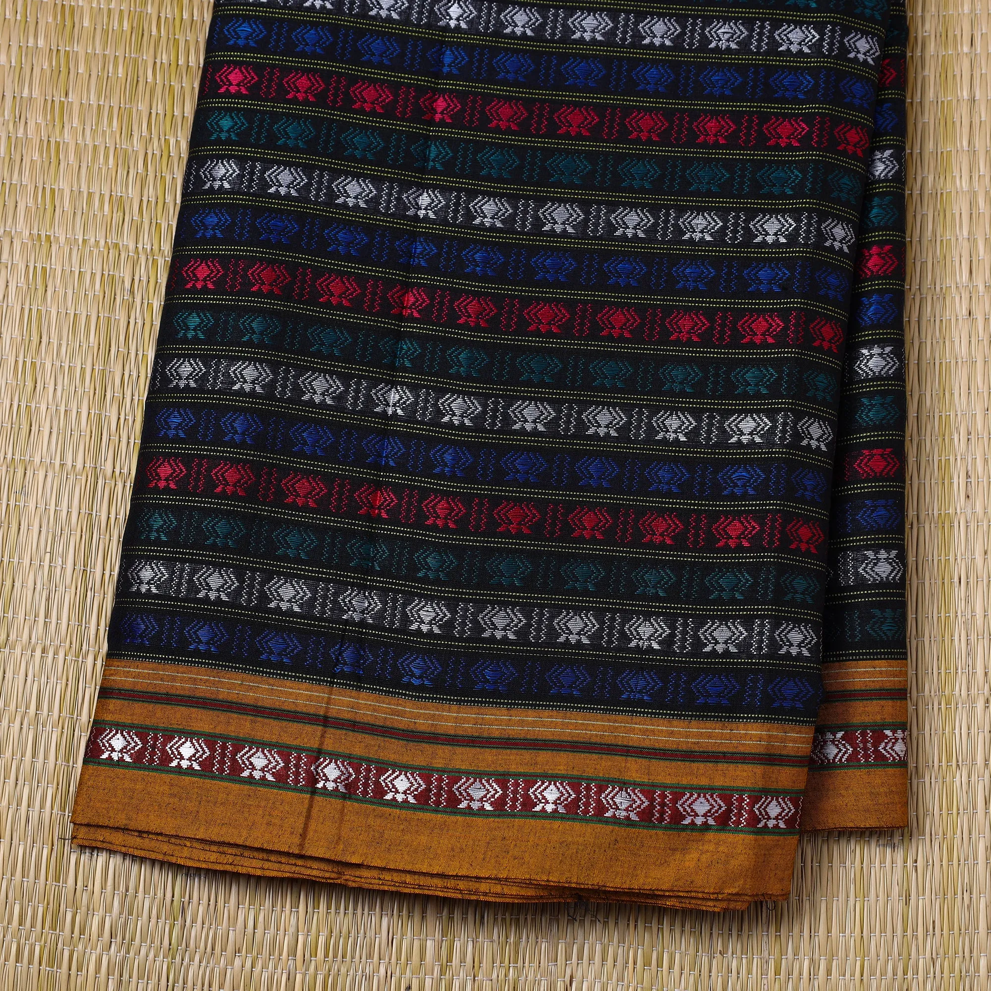 Multicolor - Traditional Khun Weave Cotton Fabric 05