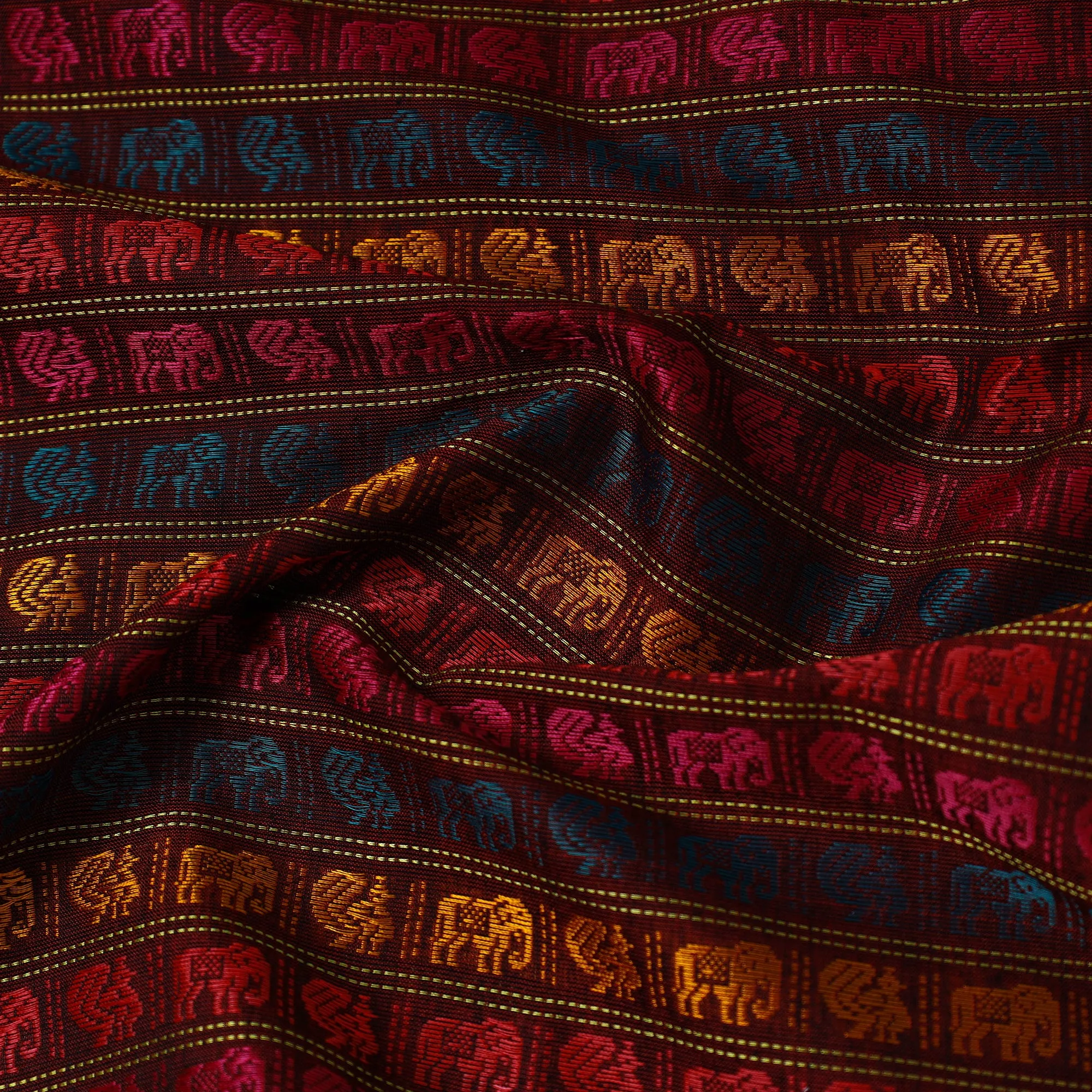 Multicolor - Traditional Khun Weave Cotton Fabric 18