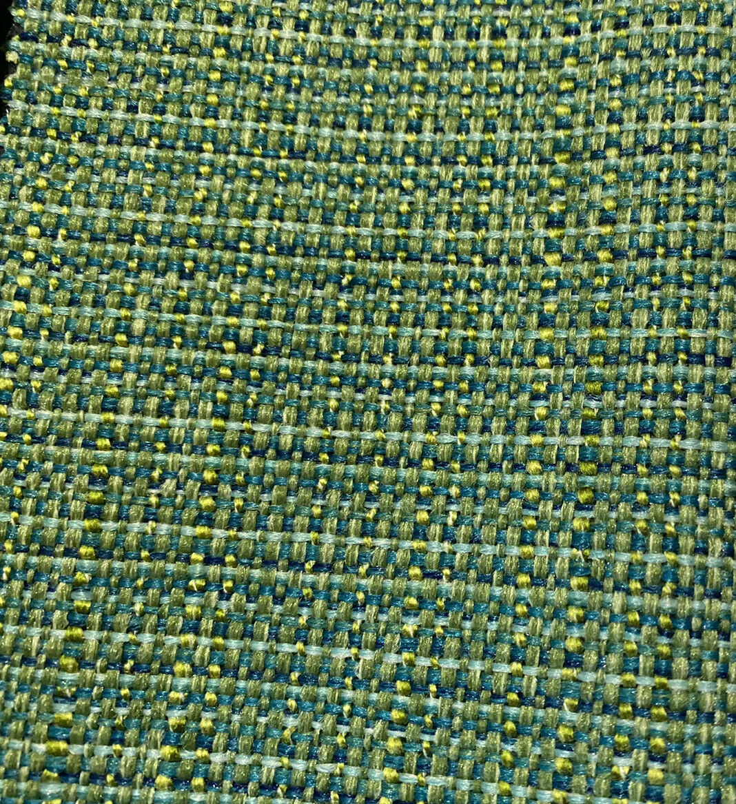 NEW Baron Bearnard Two-Tone Upholstery Tweed Texture Nubby Fabric -Green & Dark Green