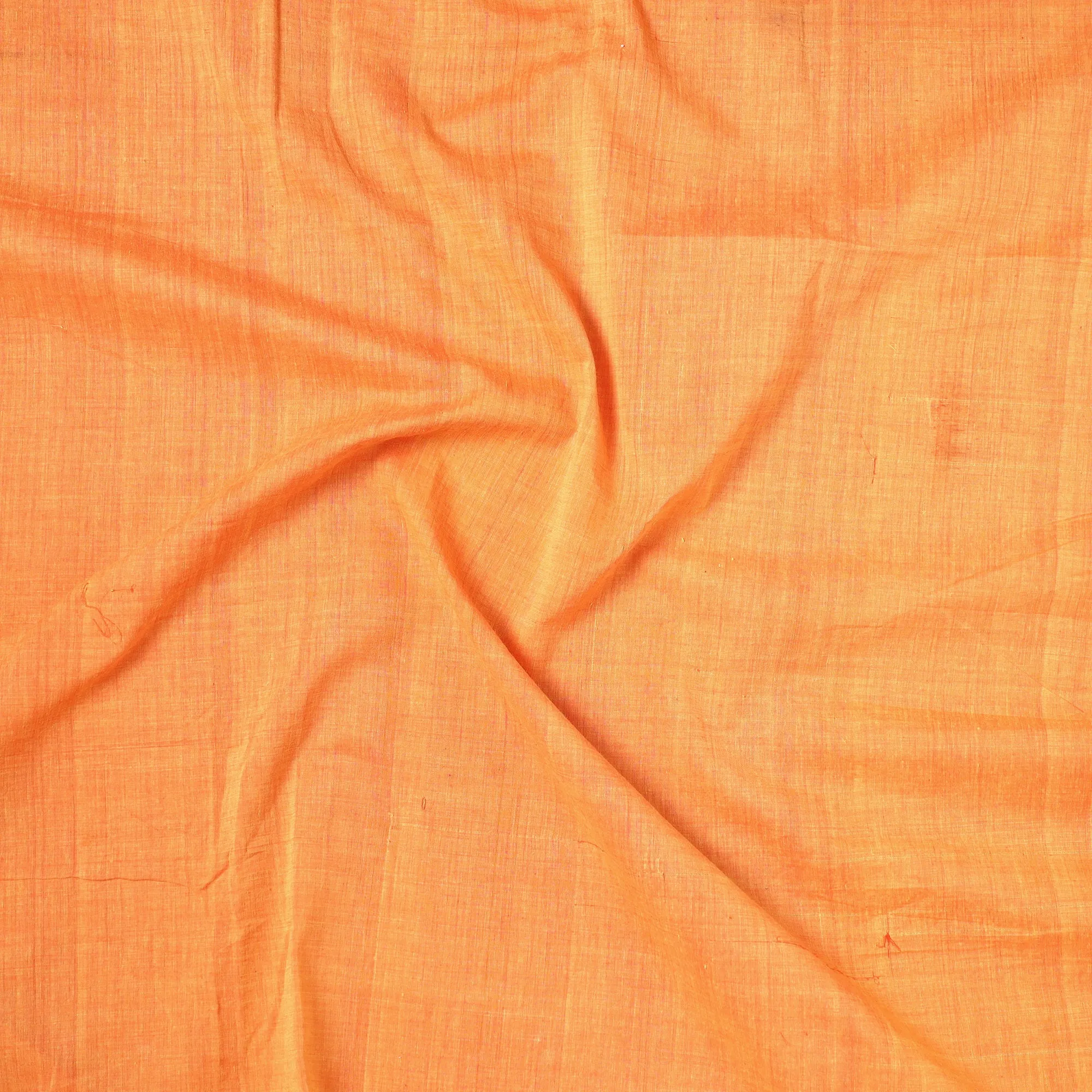 Orange - Mangalagiri Handloom Cotton Zari Border Precut Fabric (1.6 meter) 01