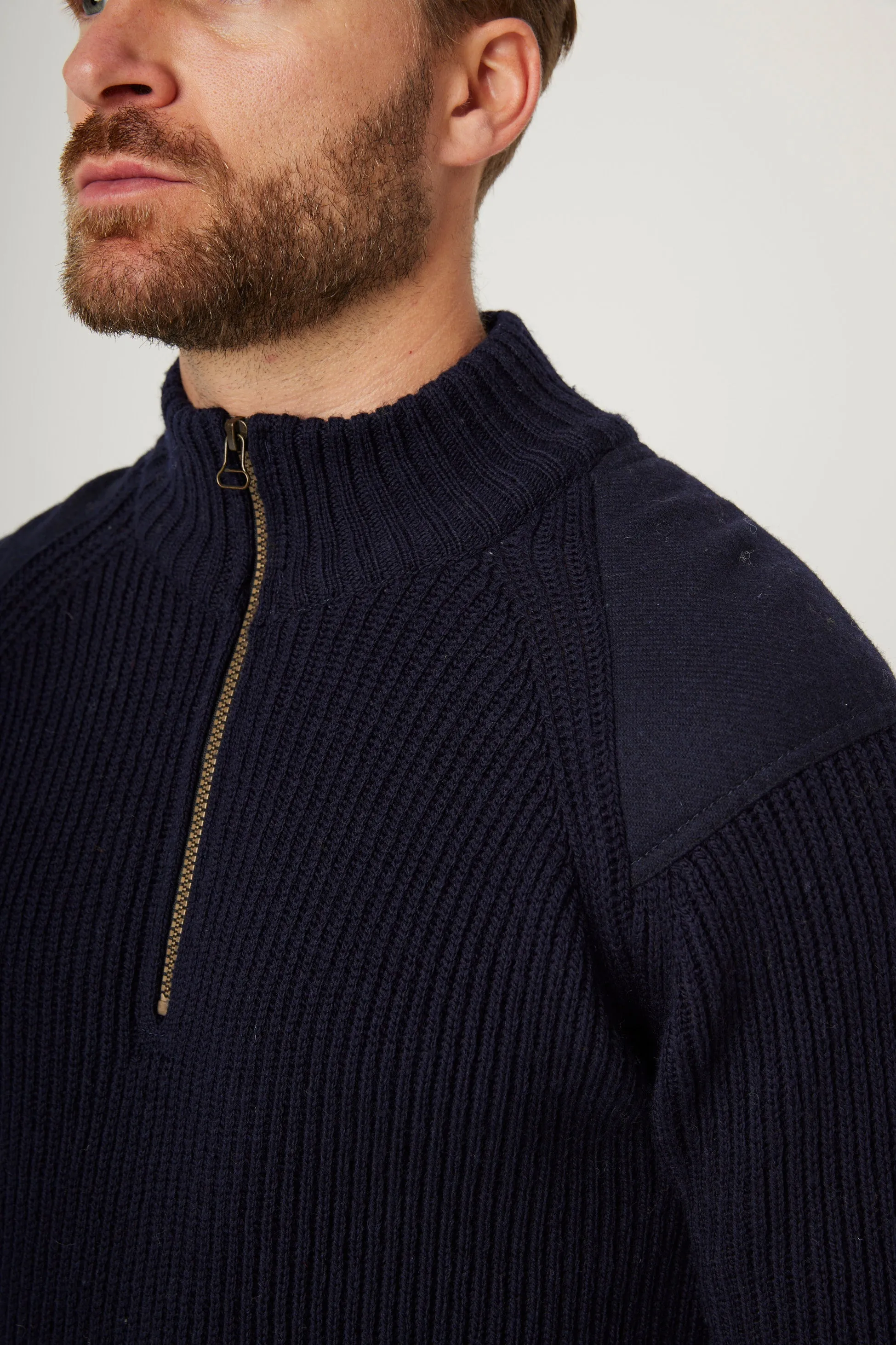 Peregrine Sweater Foxton Zip Neck Navy