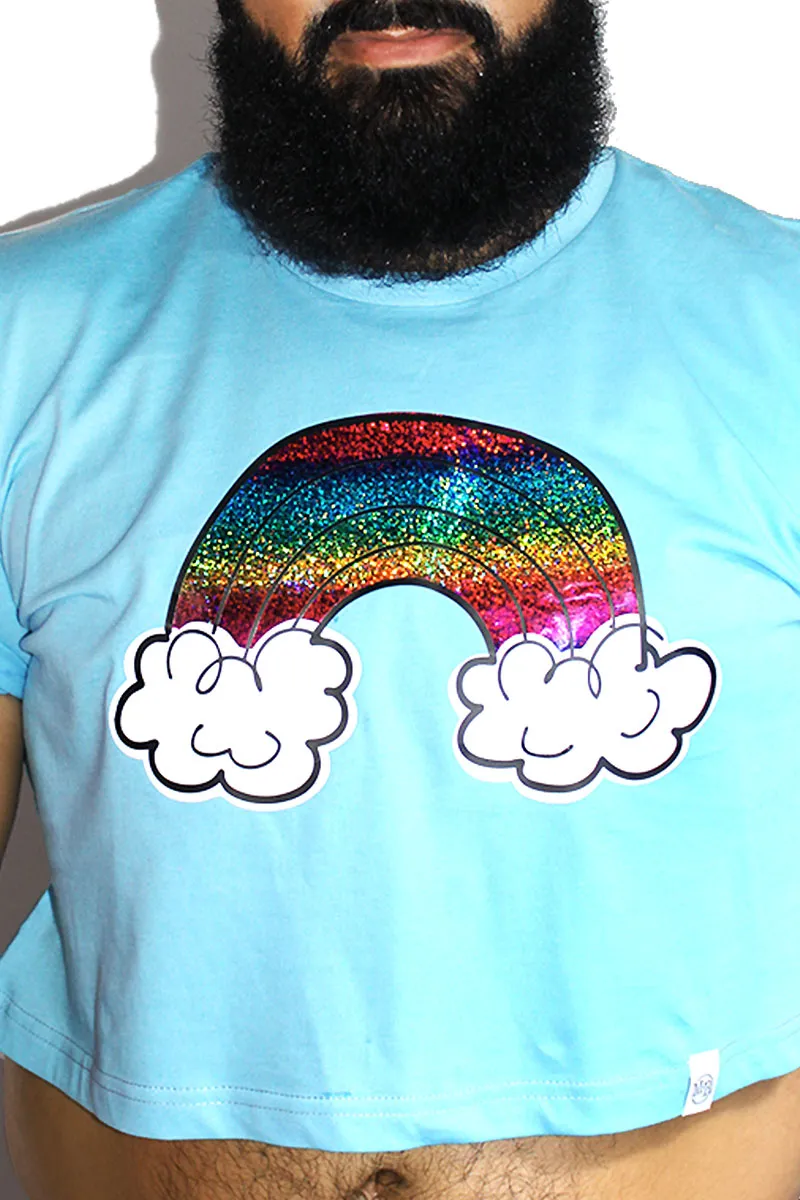 PLUS: Over the Rainbow Crop Tee- Sky Blue