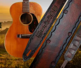 "Country Sunshine" Leather Guitar Strap