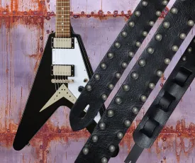 "Enter Sandman" Leather Guitar Strap