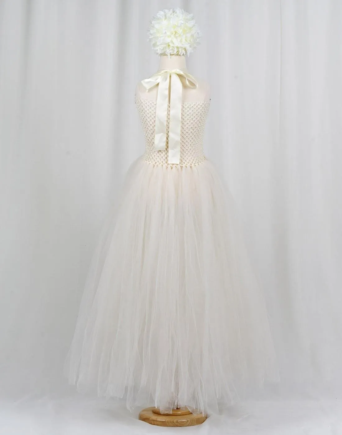 Ravishing Ivory Tulle Flower Girl Dress - Ivory