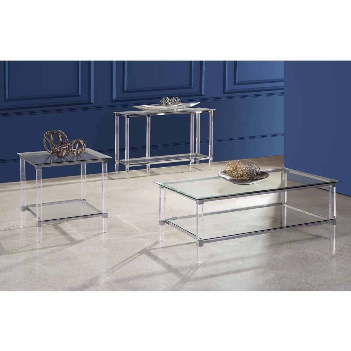 Rectangular Sofa Table with Acrylic Legs