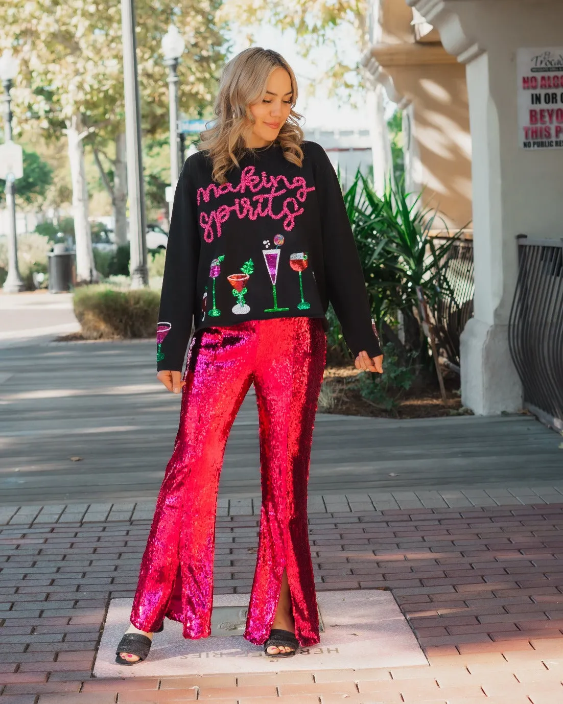 Sequin Flare Pants