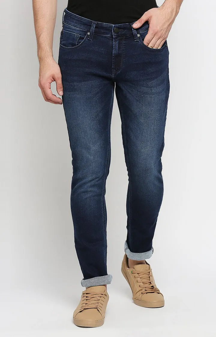 Spykar Dark Indigo Cotton Slim Fit Narrow Length Jeans (Skinny)