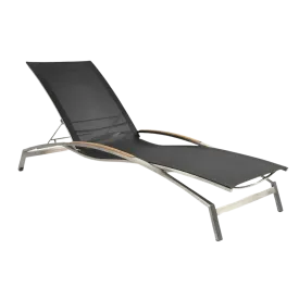 Summer Stainless Steel and Batyline Sun Lounger