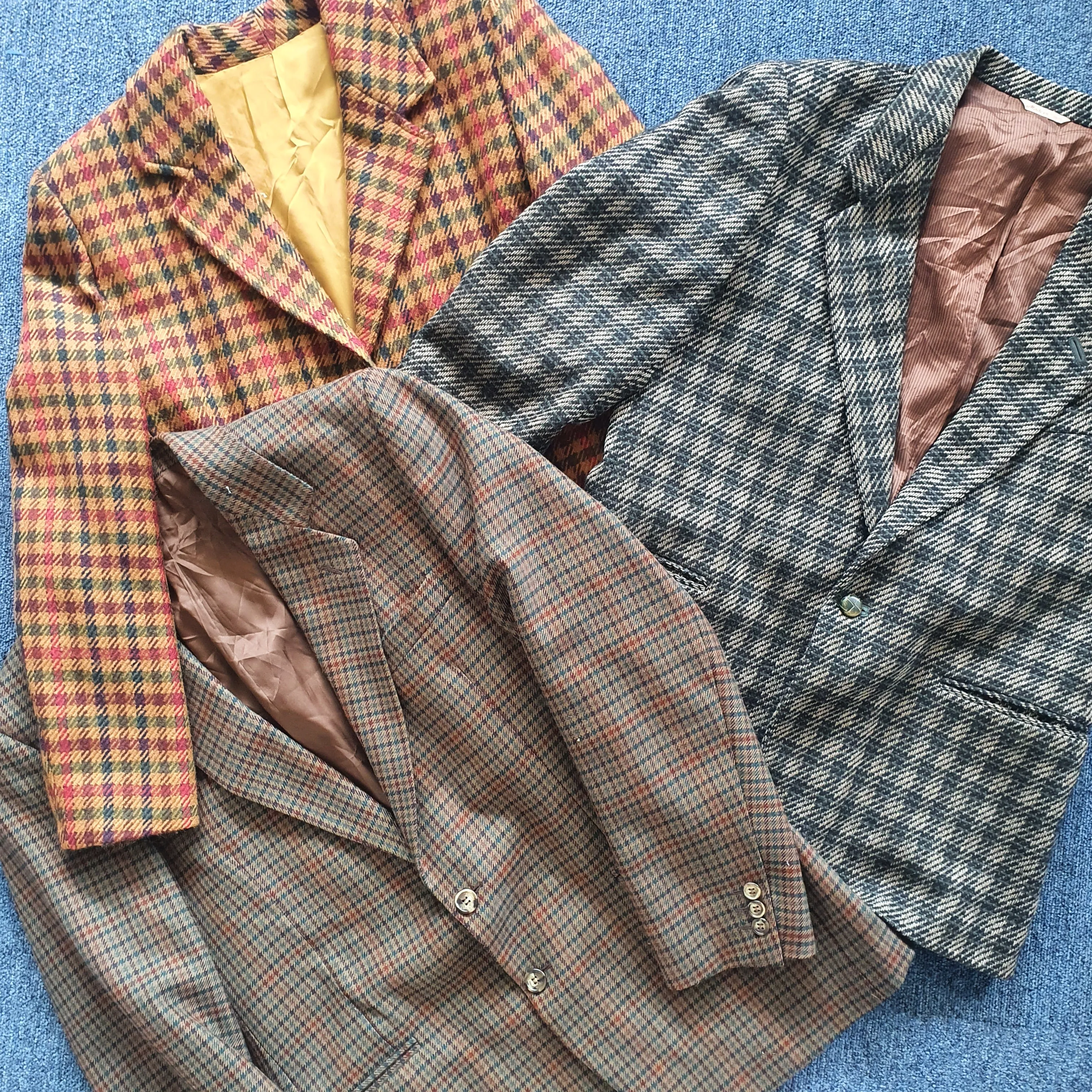 Vintage tweed blazers, mixed era mens and womens- 5kg